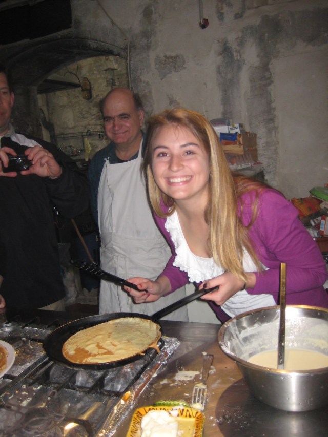 megan h making crepes